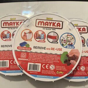 Zuru Mayka (Lot 0f 3 )Toy Block Tape 2m/6.5 FT Green LEGO Compatible